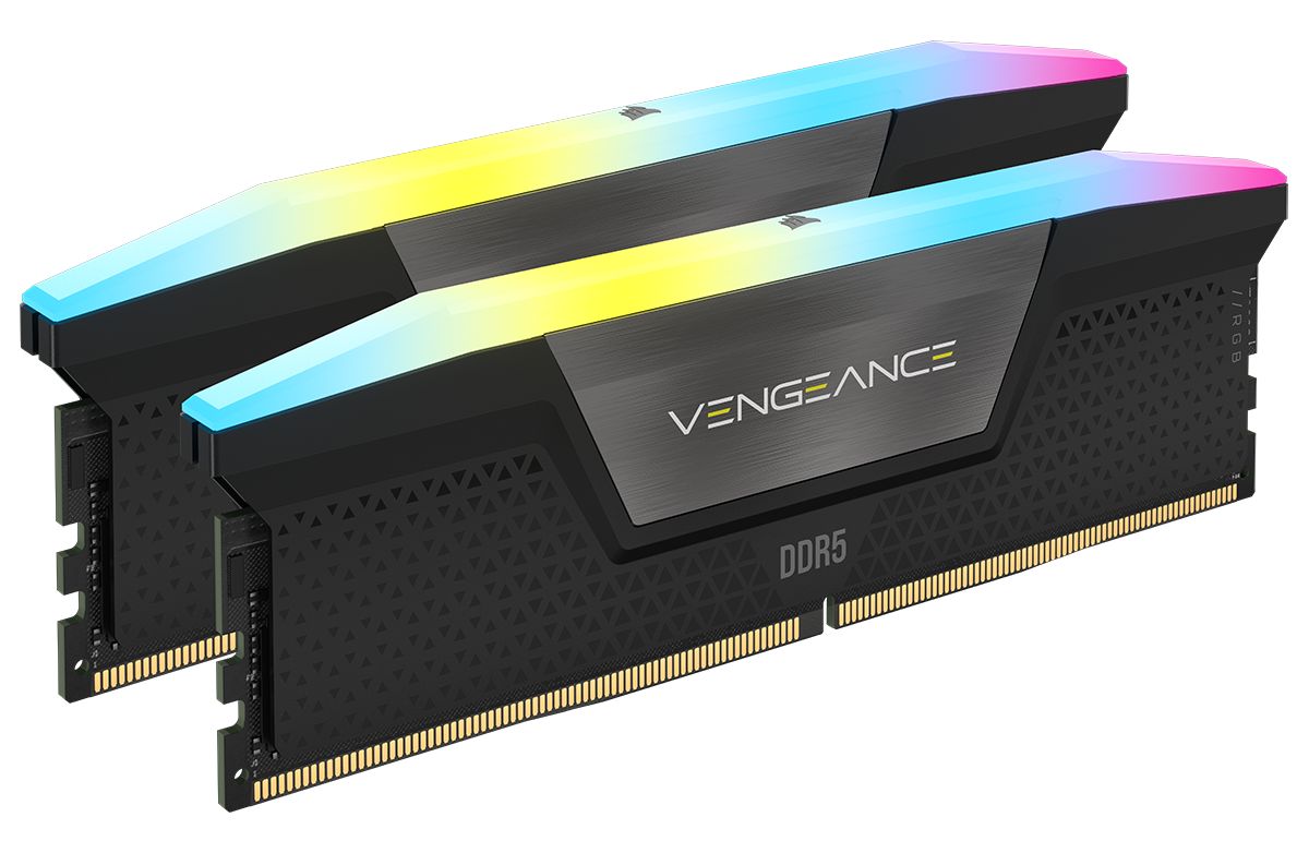 CORSAIR VENGEANCE RGB 32GB 2x16GB DDR5 5200MHz DIMM Unbuffered 40-40-40-77 XMP 3.0 Black Heatspreader RGB LED 1.25V_2