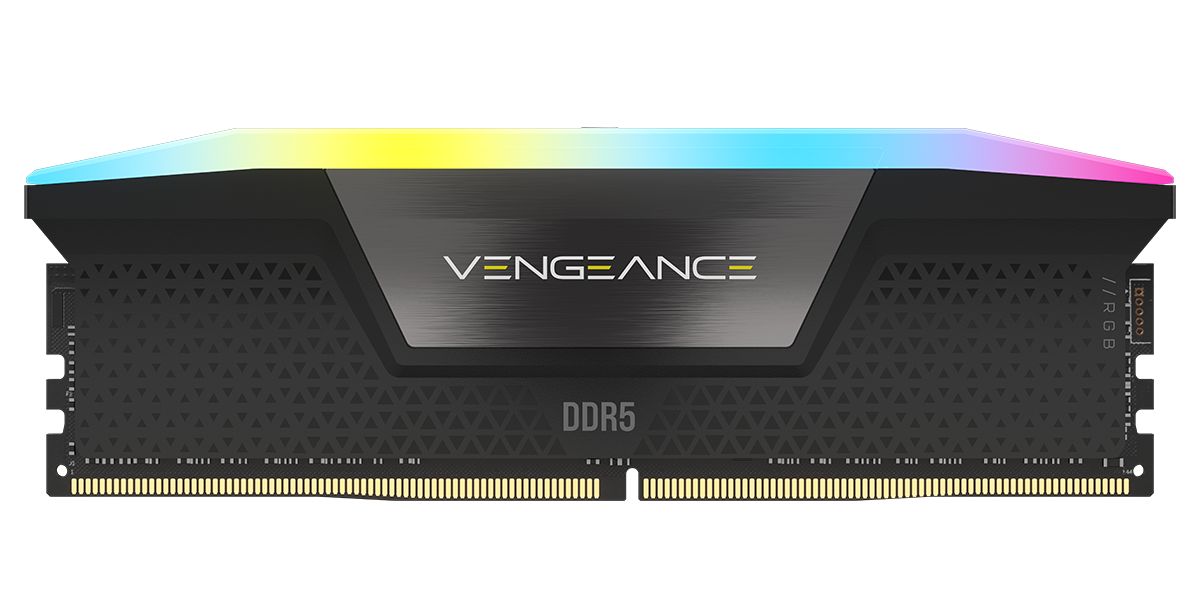 CORSAIR VENGEANCE RGB 32GB 2x16GB DDR5 5200MHz DIMM Unbuffered 40-40-40-77 XMP 3.0 Black Heatspreader RGB LED 1.25V_3
