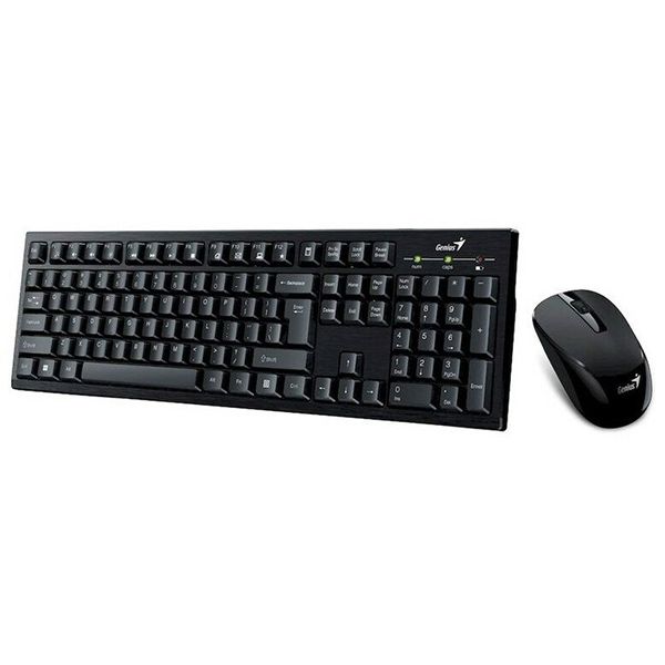 KIT wireless GENIUS, tastatura wireless 104 taste (slim) + mouse wireless 1000dpi, 3 butoane, black,  Smart KM-8101 , SmartGenius app  31340014400   (include TV 0.8lei)