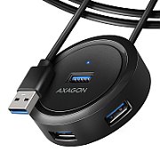 HUE-P1AL 4x USB 3.2 Gen 1 ROUND hub, micro USB power IN, 1.2m USB-A cable