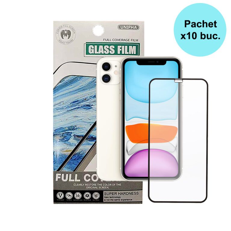 FOLIE STICLA  Spacer pentru Iphone 14, grosime 0.3mm, acoperire totala ecran, strat special anti-ulei si anti-amprenta, Tempered Glass, sticla 9D, duritate 9H  SPPG-AP-IP14-TG 