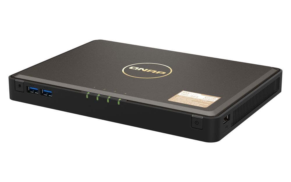 NAS QNAP 464 4-Bay, CPU Intel Celeron Jasper Lake N5105/N5095 Quad Core, burst up to 2.9GHz, RAM onboard 8GB DDR4 (not expandable), 4 x M.2 2280 PCIe Gen 3 x 2 SSD HDD (neincluse), LAN: 2 x 2.5GbE, USB3.2 Gen1: 2 USB2.0: 3, compact, adaptor alimentare, garantie 2 ani