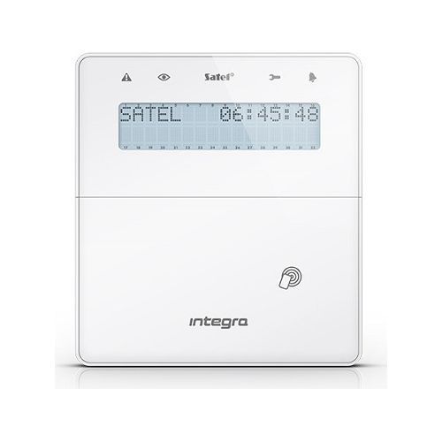 Tastatura alarma Satel INT-KLFR-W, Cititor de proximitate, Compatibila INTEGRA, Alb