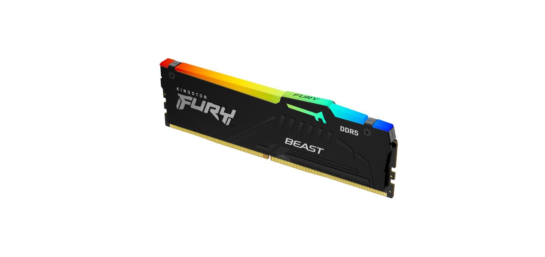 Memorie RAM Kingston, DIMM, DDR5, 8GB, 5200MHz, CL36, 1.35V, FURY Beast, RGB_1