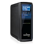 UPS TecnoWare FGCEXAPL1102IEC, 1100 VA, 770 W, line-interactive, 8x Schuko, 1x RJ45, 1x USB, LCD, Tower, Negru