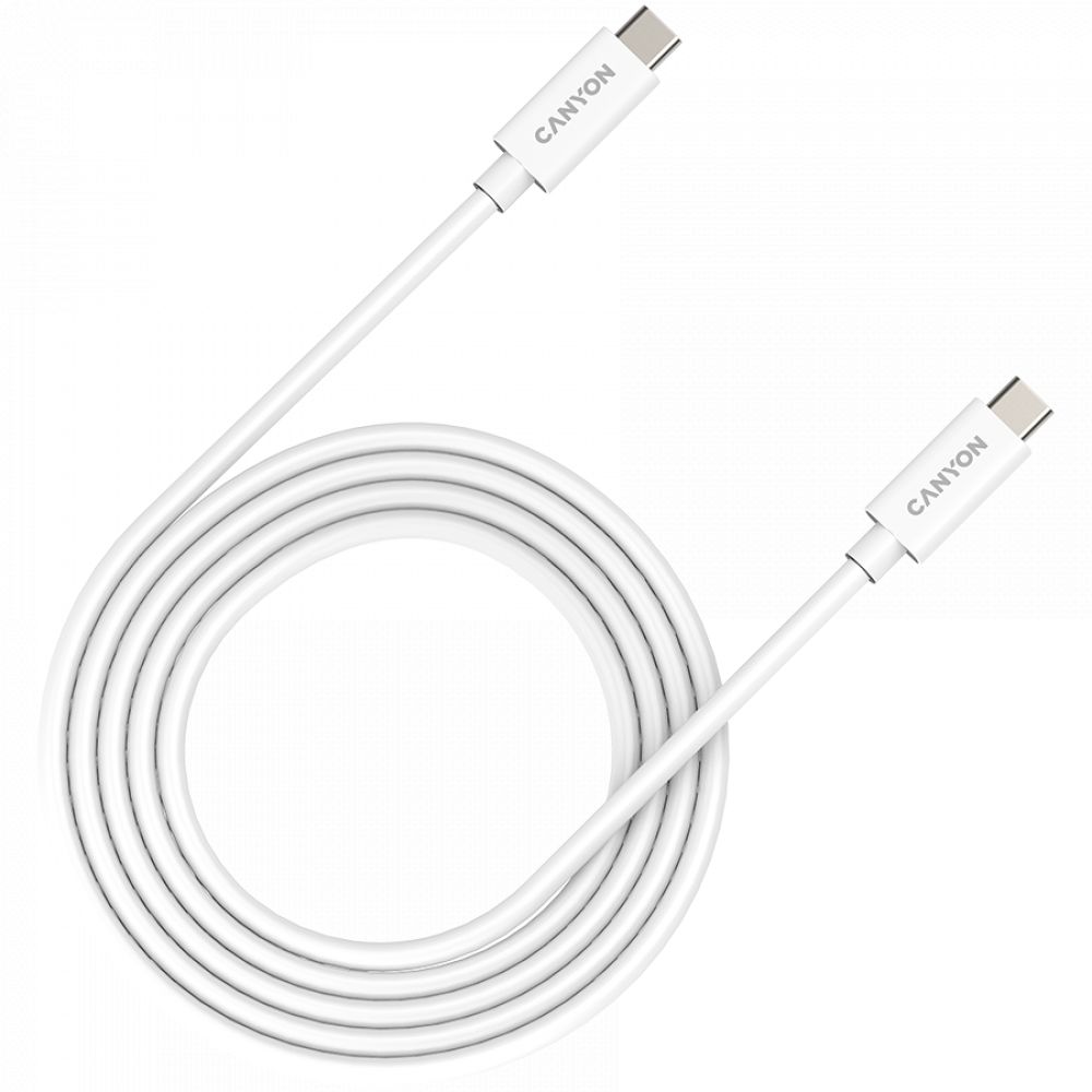 CANYON UC-42, cable, U4-CC-5A2M-E, USB4 TYPE-C to TYPE-C cable assembly 20G 2m 5A 240W(ERP) with E-MARK, CE, ROHS, white_1