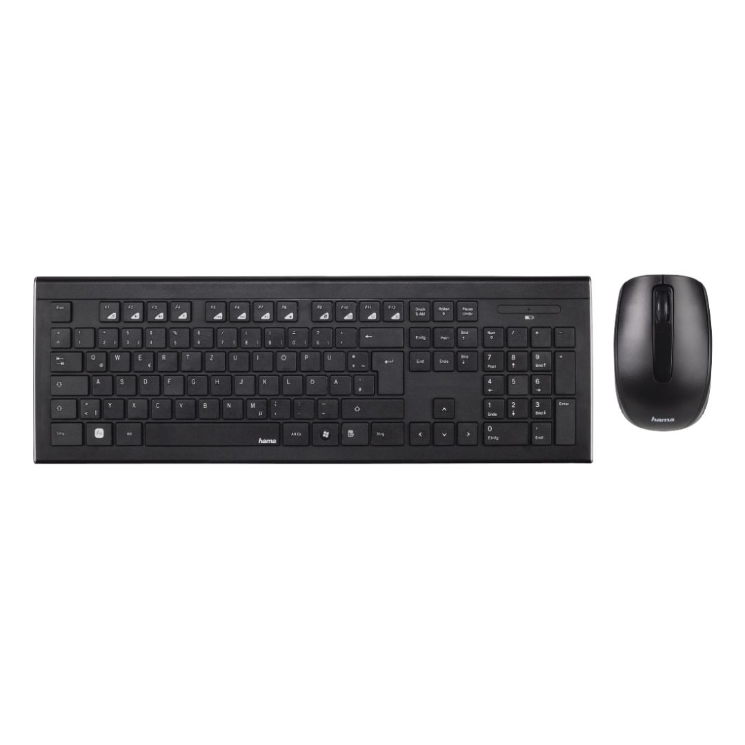 Kit tastatura + mouse Hama Cortino, 105 taste, 800/1200/1600 DPI mouse, negru_1