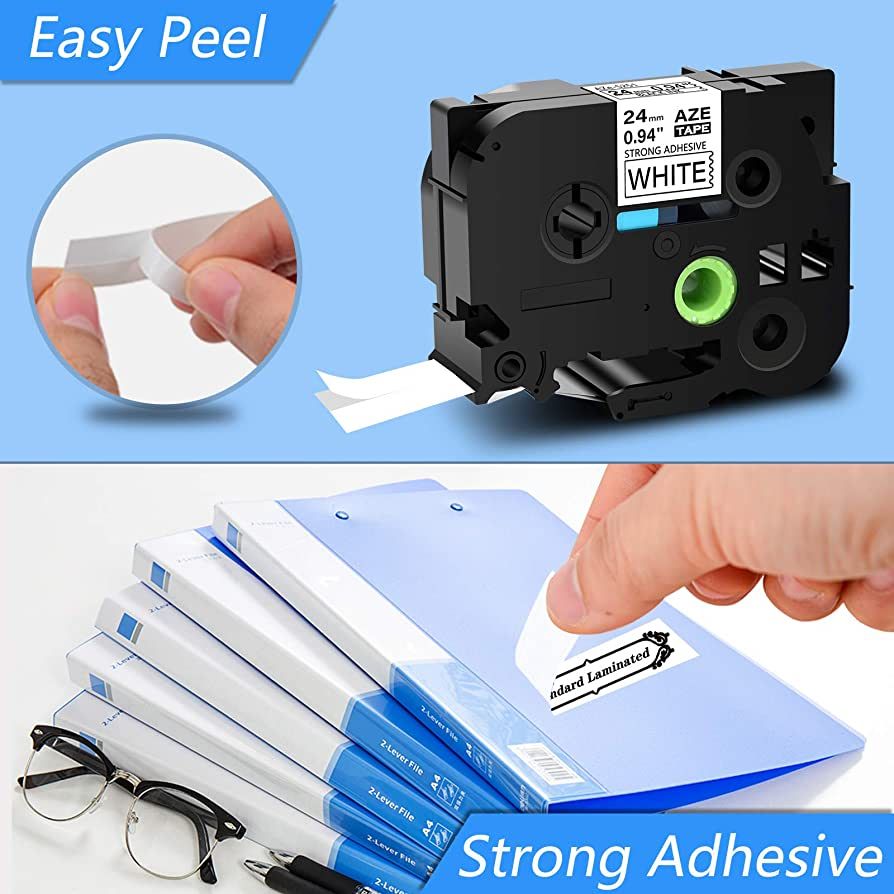 Banda Laminata WB Black on White, TZS241-WB, compatibil cu Brother P-Touch D400|D450|D600VP|E300VP|E550WVP|H500|P700|P750W, 8m, incl.TV 0 RON,  TZS241-WB 