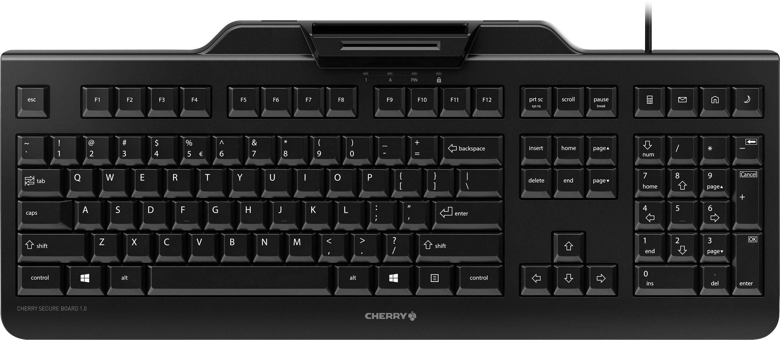 Cherry Keyboard SECURE BOARD 1.0 [DE] bk Klasse-2 Leser