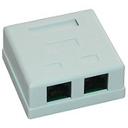 Priza UTP dubla aplicata cat.6 - EMTEX,  EMT-UTP6-2P-PT 