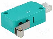 Micro switch 1 pole, 250V 10A, with roller on short arm
Packaging: bulk 1 pc.