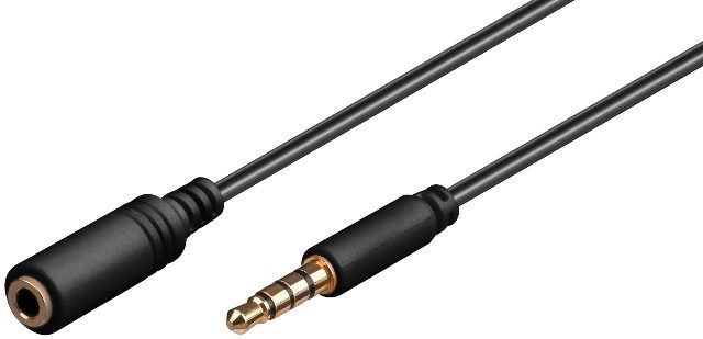 Audio cable 1.5m 4-pin 3.5mm male stereo jack to 4-pin 3.5mm female stereo jack, gold-plated contacts
- for Apple iPhone, iPad and iPod
Packaging: bulk 1 pc.
