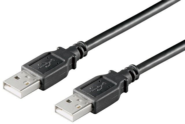 USB 2.0 cable 1.8m A male to A male, black
- internal conductors: 2xAWG28 2xAWG24
Packaging: bulk 1 pc.