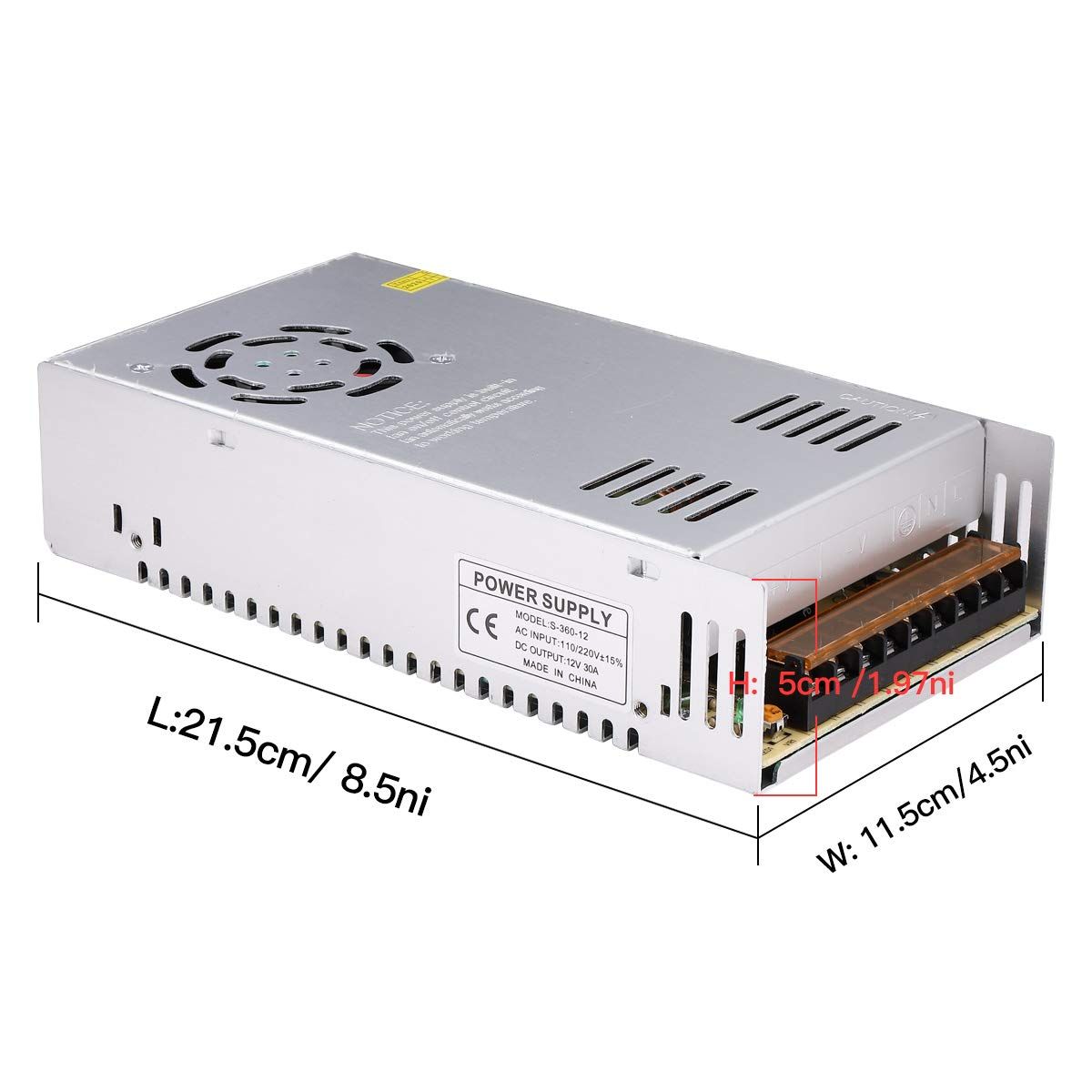 SMPS power supply (switching power supply) AC/DC 12V 2.5A (2500mA) for cameras with 5.5x2.1mm plug, DC cable 150cm
- Input voltage: 230V AC
- Output voltage: 12V DC
Packaging: bulk 1 pc.