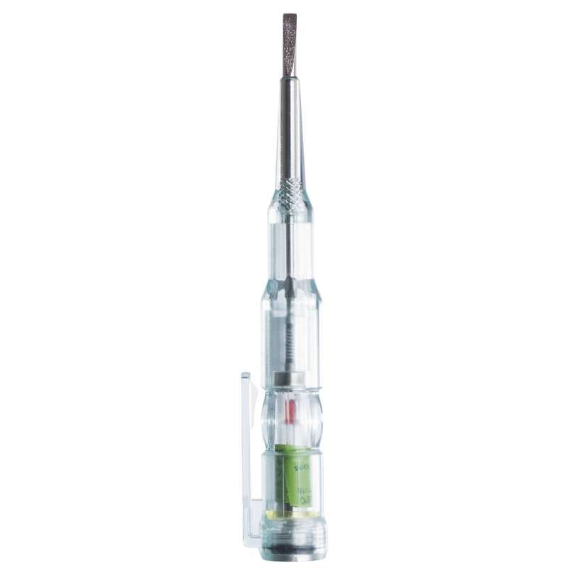 Pencil phase 250V, length 60mm, optical signaling visible even in strong light conditions
GS and CE
DC voltage 0 to 250 V contactless
AC voltage 70 to 250 V contactless
AC/DC voltage 0 V-250 V, 70 V-250 V
polarity indication yes
phase indication no
non-contact measuring polarity of sources and short-circuit, microwave ovens monitors emission
optical signaling
power source 2x 1.5 V LR41 (included)
frequency range 0-60 Hz
Packaging: blister 1 pc.