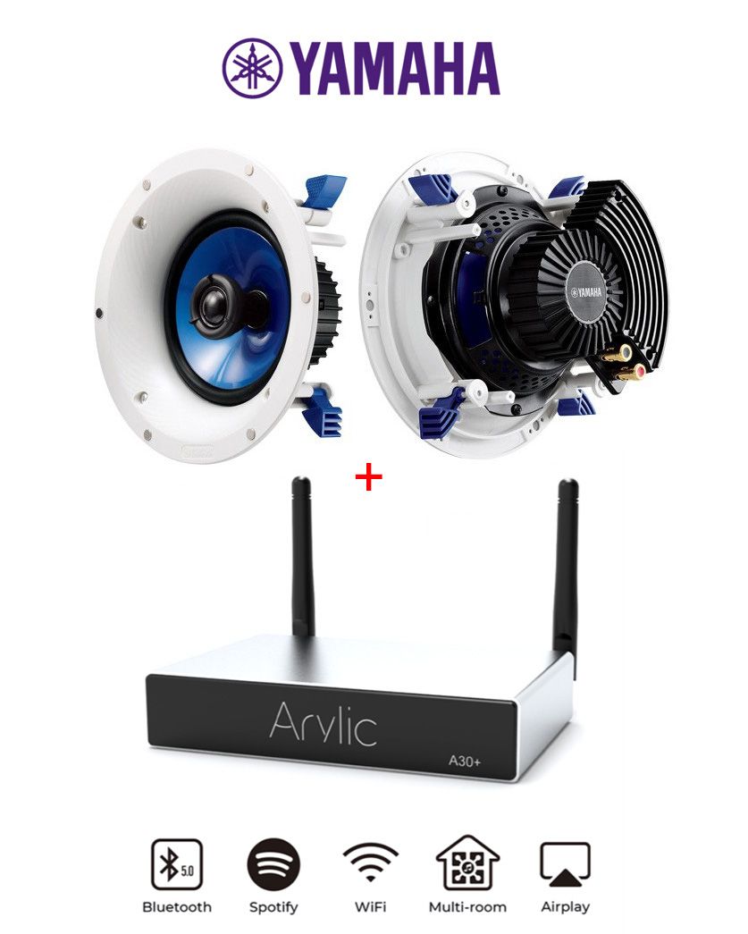 Pachet sonorizare stereo multiroom prin streaming cu Arylic A30+ si 2 boxe de tavan YAMAHA IC600