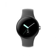 Google Pixel Watch polished silver stainless steel 41mm charcoal active band