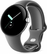 Google Pixel Watch polished silver stainless steel 41mm charcoal active band