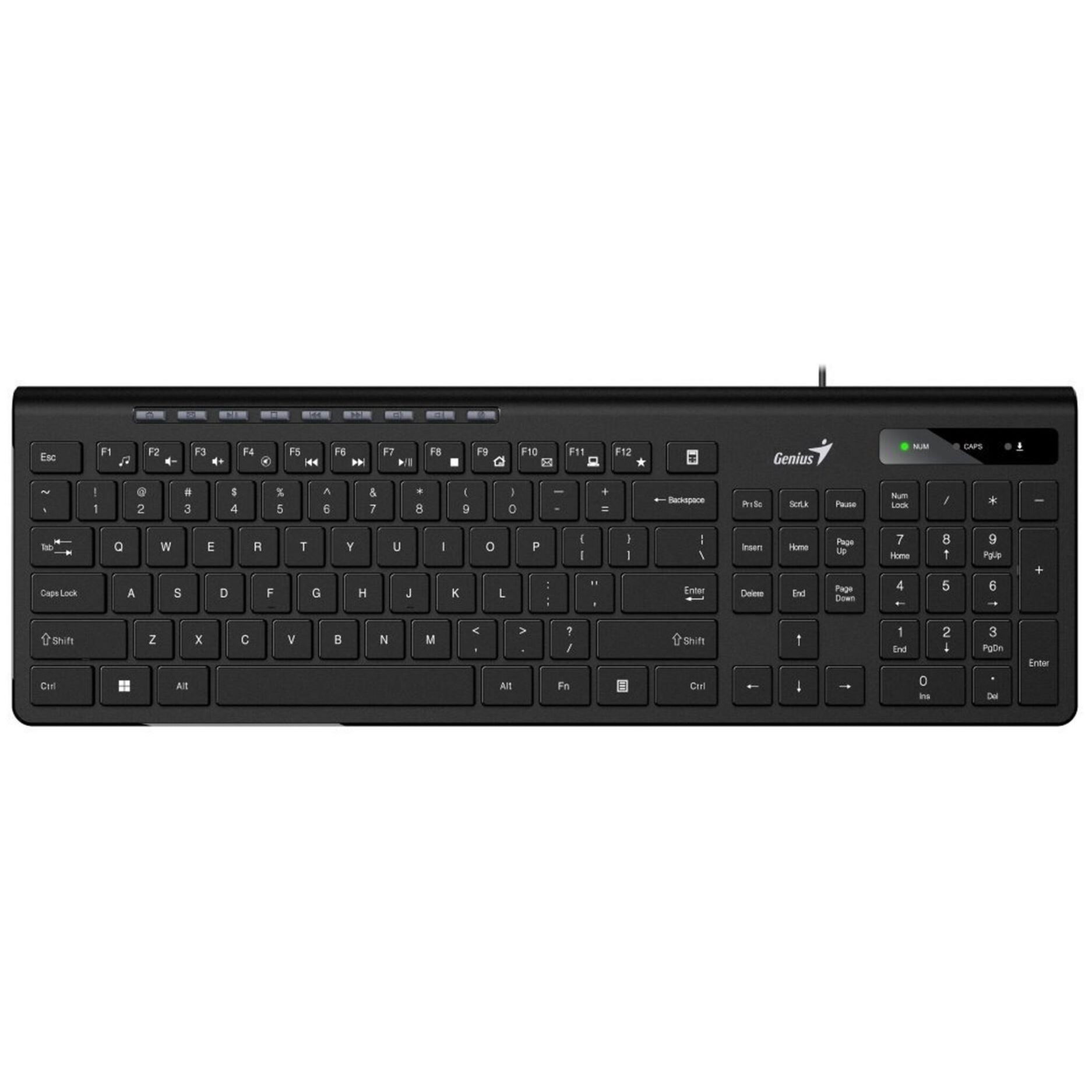 TASTATURA GENIUS USB, 104 taste (chocolate style), black,  SLIMSTAR 230II   31310048400   (include TV 0.8lei)