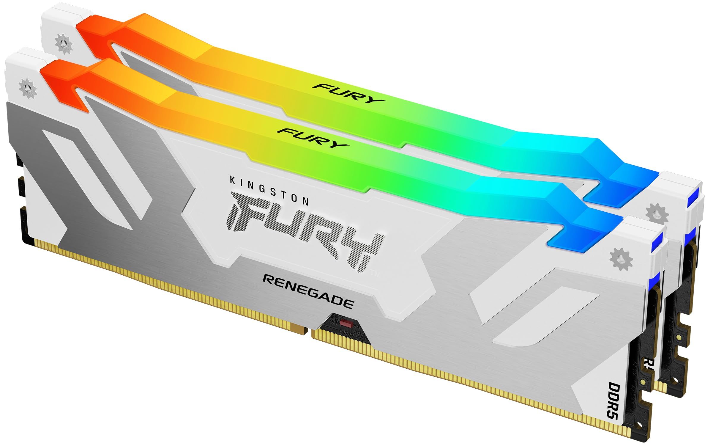 Memorie RAM Kingston, DIMM, DDR5, 32GB, 6400MHz, CL32, 1.35V, FURY Renegade White, RGB, Kit of 2_1