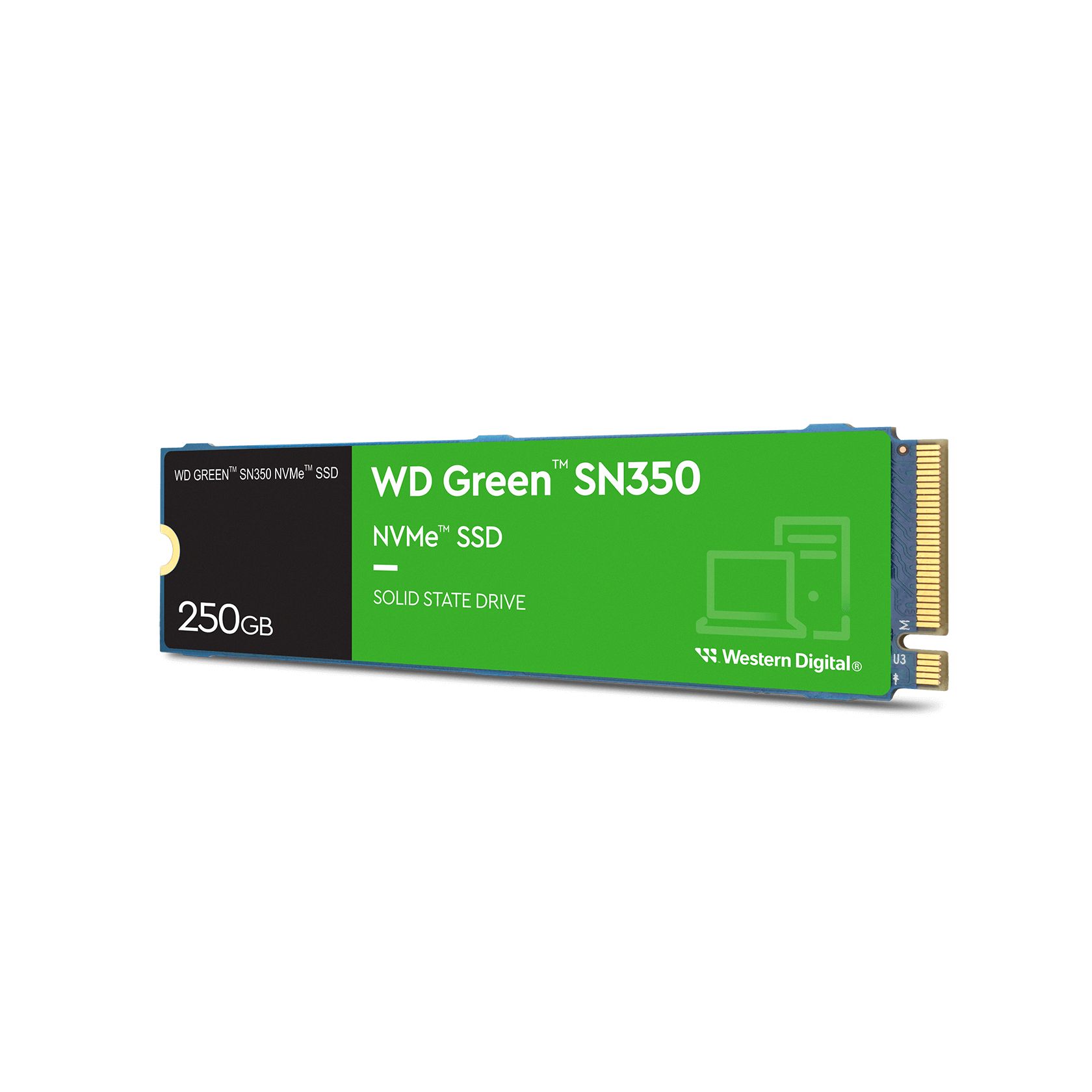 WD SSD WD Green SN350 250GB M.2 2280 PCIe Gen3 x3 NVMe TLC, Read/Write: 2400/900 MBps, IOPS 160K/150K, TBW: 40