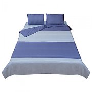 King Size bed set, printed, made of 100% cotton, density 132TC. Product dimensions: 2 pillow covers 50x70 cm, duvet cover sheet 200x220 cm, flat sheet 220x240 cm.