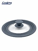 GLASS LID WITH ADJUSTABLE SILICONE EDGE ON 3 SIZES, 28/30/32 CM, Material: heat-resistant glass +  sicone for rim  and  handle Sizes: 28/30/32 cmWeight: 808 gr.The lid can be used in the oven up to 240°C and in the freezer up to -40°C .This lid is adaptable for the sizes : 28, 30 and 32 cm and can