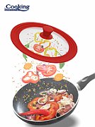 CAPAC STICLA CU MARGINE DIN SILICON AJUSTABILA PE 3 DIMENSIUNI 22/24/26 CM, ROSU, COOKING BY HEINNER