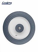 CAPAC STICLA CU MARGINE DIN SILICON AJUSTABILA PE 3 DIMENSIUNI 22/24/26 CM. GRI, COOKING BY HEINNER