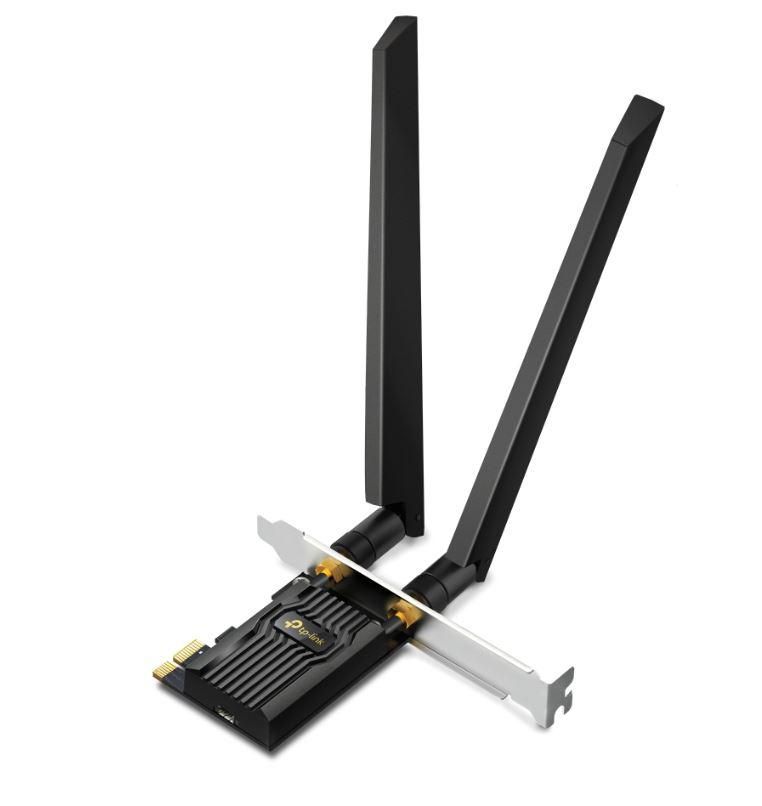 Adaptor wireless TP-Link, Archer TXE72E, AX5400, 2 x antene externe Dual-Band 5Ghz, 2.4 Ghz, PCI-E WI-FI 6E dimensiuni: 55 × 36 × 11.5 mm, Bluetooth 5.2._2