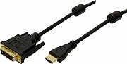 ADAPTOR video Logilink, HDMI (T) la DVI-D(T), rezolutie maxima 2K FHD (1920 x 1200) la 60 Hz, conectori auriti, 3m, negru,  CH0013  (include TV 0.06 lei)