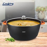 SEMIOALA ALUMINIU+CAPAC 44X19 CM,23L,DARK LINE, COOKING BY HEINNER