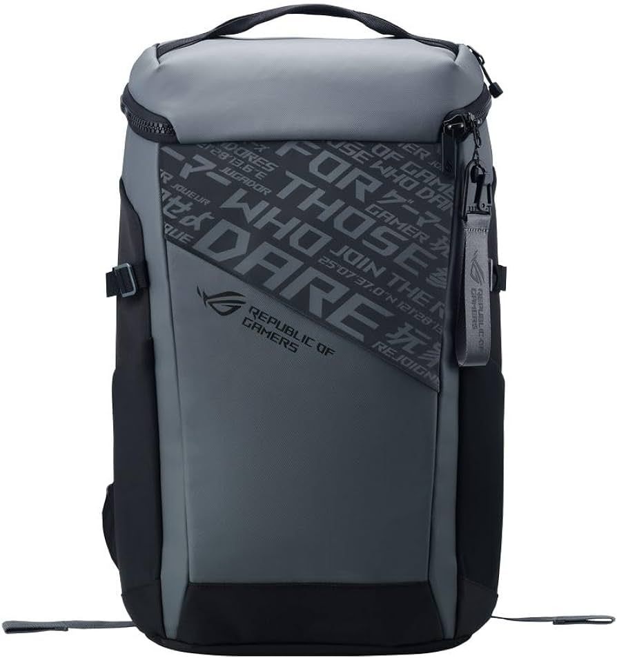 ROG Ranger BP2701 Gaming Backpack - Cybertext Edition -22-liter,large padded pouch that accommodates up to an 17-inch laptop, along with multiple smaller pockets for a fullsize keyboard, mouse and mouse pad, headset, charger, and other gear. Dimensions:315 x 490 x 155 mm (L x H x W), NB