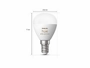 2 Becuri LED RGB inteligente Philips Hue P45, Bluetooth, E14, 5.1W, 470 lm, lumina alba si color (2000-6500K)
