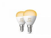 2 Becuri LED inteligente Philips Hue P45, Bluetooth, E14, 5.1W, 470 lm ,lumina alba (2000-6500K)