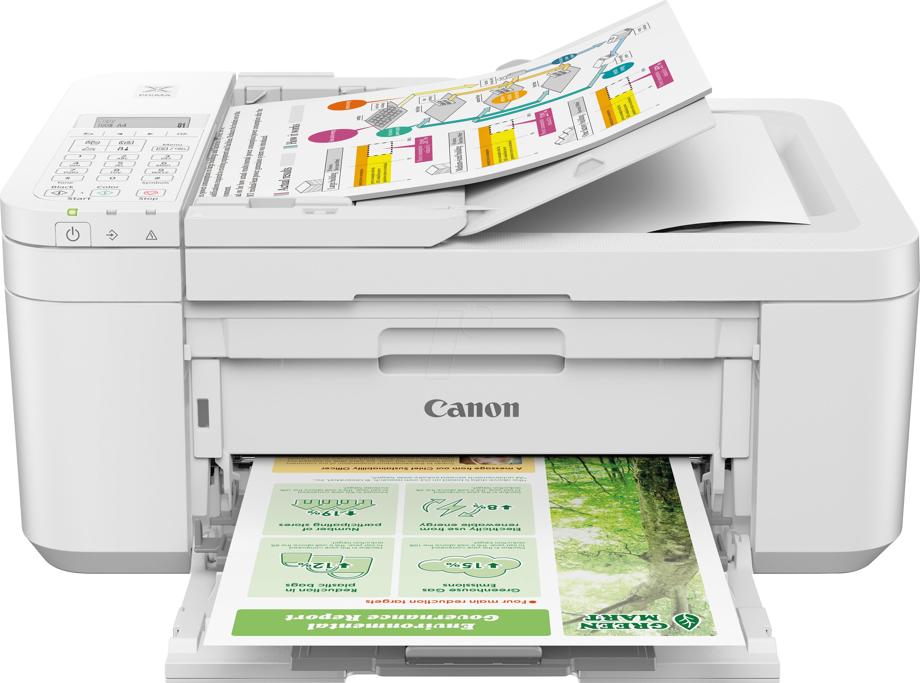 Imprimanta multifunctionala inkjet color Canon TR4651, A4, duplex, ADF, USB 2.0, Wi-Fi, 8.8 ppm negru, 4.4 ppm color