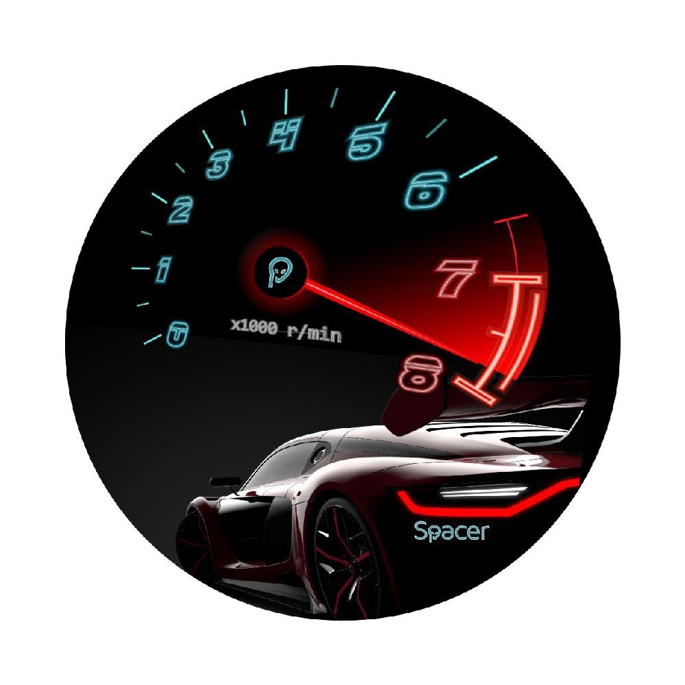 Covor pentru scaun gaming SPACER, protectie parchet, cauciuc si material textil, 1200 x 3mm, rotund, DRAGON  SPFP-DRAGON-120 