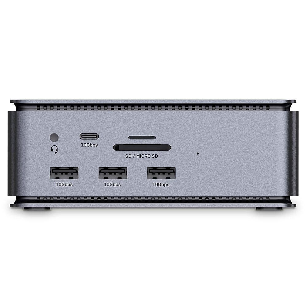 Docking station Lindy, interfete: USB-C la 6x USB-A/ 1x USB-C/1x RJ45/ 1x DisplayPort/1x HDMI/ 1x SD & 1x Micro SD/ 1x 3,5 mm/ 1x USB-C PD(power delivery), latime de banda 10Gbps, 10/100/1000 Mbps, rezolutie maxima (intrare) 7680x4320@60Hz, rezolutie maxima (iesire): un singur display 7680x4320_5