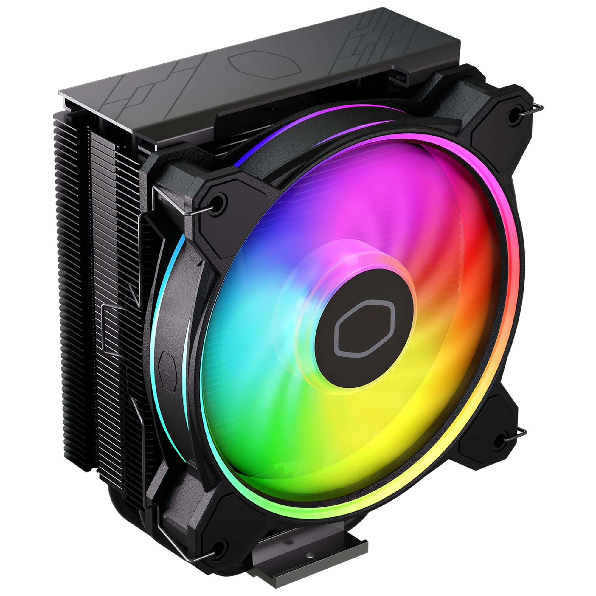 COOLERE Cooler Master Hyper 212 Halo Black, 4HP,Halo2 12025 ARGB ,Black Paint Heat Pipe,Black Cover,PWM,w/o controller, 