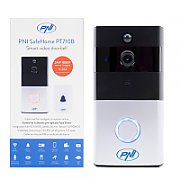 Interfon video inteligent PNI SafeHome PT710B WiFi HD, P2P, acumulator si Sonerie 36 melodii inclusa, aplicatie dedicata Tuya Smart, integrare in scenarii si automatizari smart cu alte produse compatibile Tuya, Monitorizare exterioara, Alarma, Stocare fotografii, Inregistrare video, aLIMENTARE: 5V