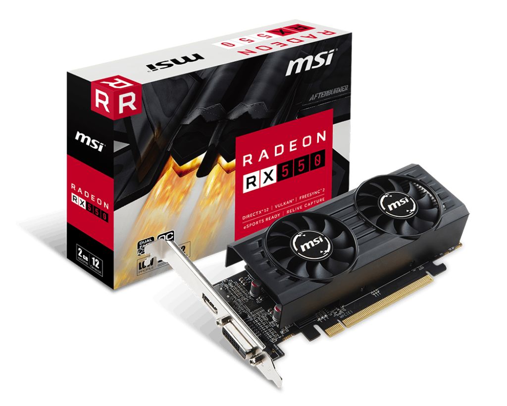MSI AMD Radeon RX 550 2GT LP OC 2GB GDDR5 1203 MHz/7000 MHz HDMI/DL-DVI-D REFURBISHED (P)_1