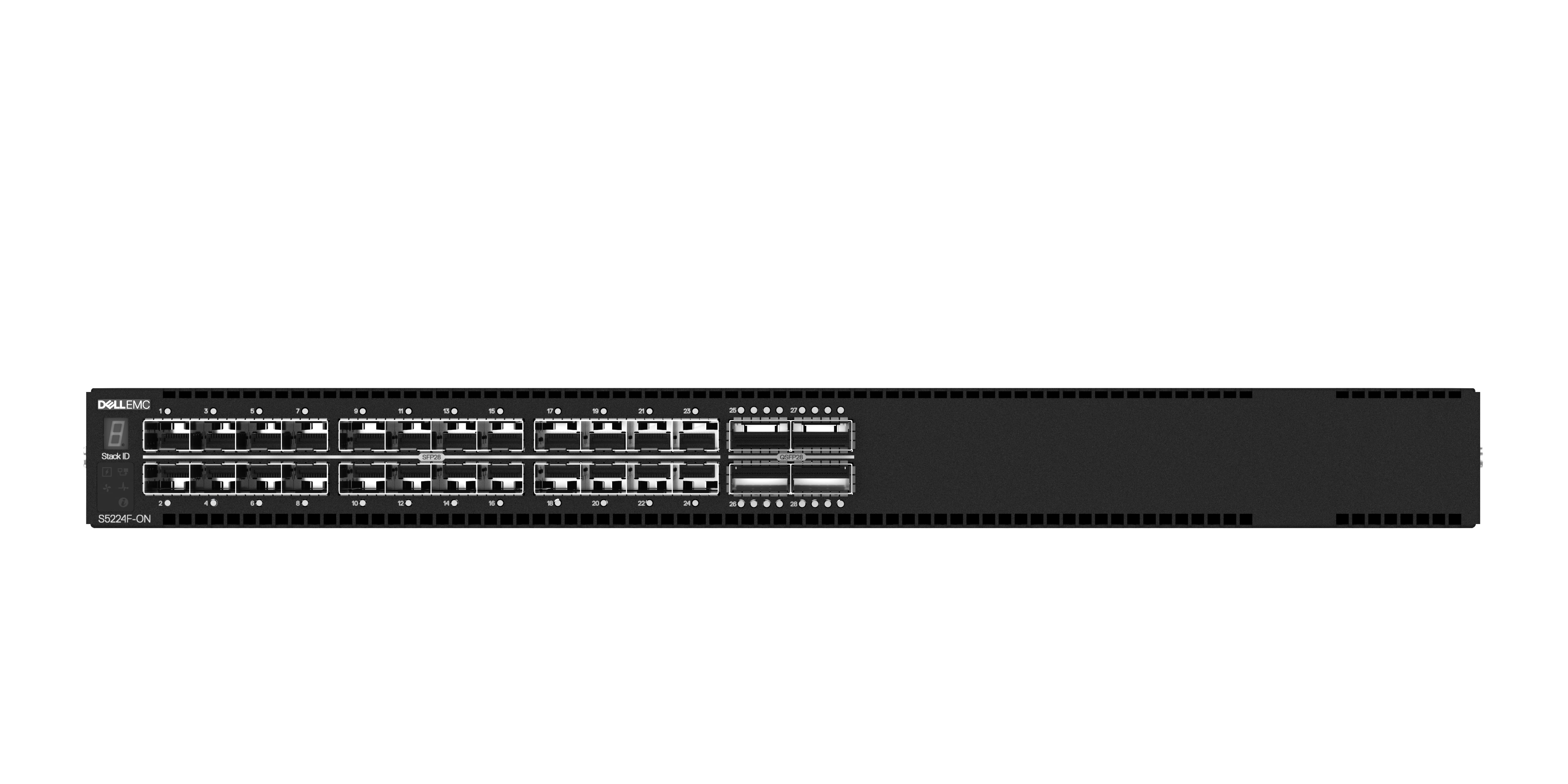 Dell EMC S5224F-ON SWITCH 24X 25GBE SFP28 4X 100GBE QSFP28 PORTS IO TO PSU AIR 2X PSU OS10, 1Yr_2