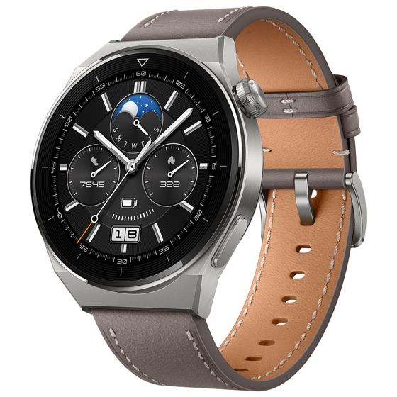 Huawei Odin-B19M Watch GT3 Pro Titanium Smartwatch 46mm grey leather_2