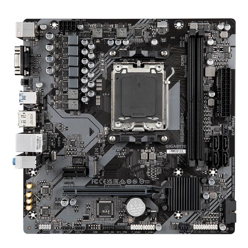 Placa de baza GIGABYTE B650M S2H, socket AM5, 2x DDR5 UDIMM, 4x SATA, 1x NVMe, 12x USB-A, mATX