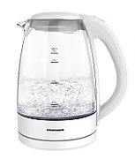 Fierbator Heinner Chaude HEK-2200GWH, capacitate: 1.7L, filtru detasabil, baza incalzire cu lumina LED, protectie impotriva functionarii fara apa, oprire automata, spatiu depozitare cablu alimentare, picioruse antialunecare, corp din sticla, putere: 1850-2200W