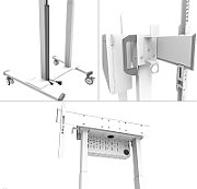Stand mobil motorizat Neomounts by Newstar, 37 -100 , 110 kg, VESA 800x600, alb