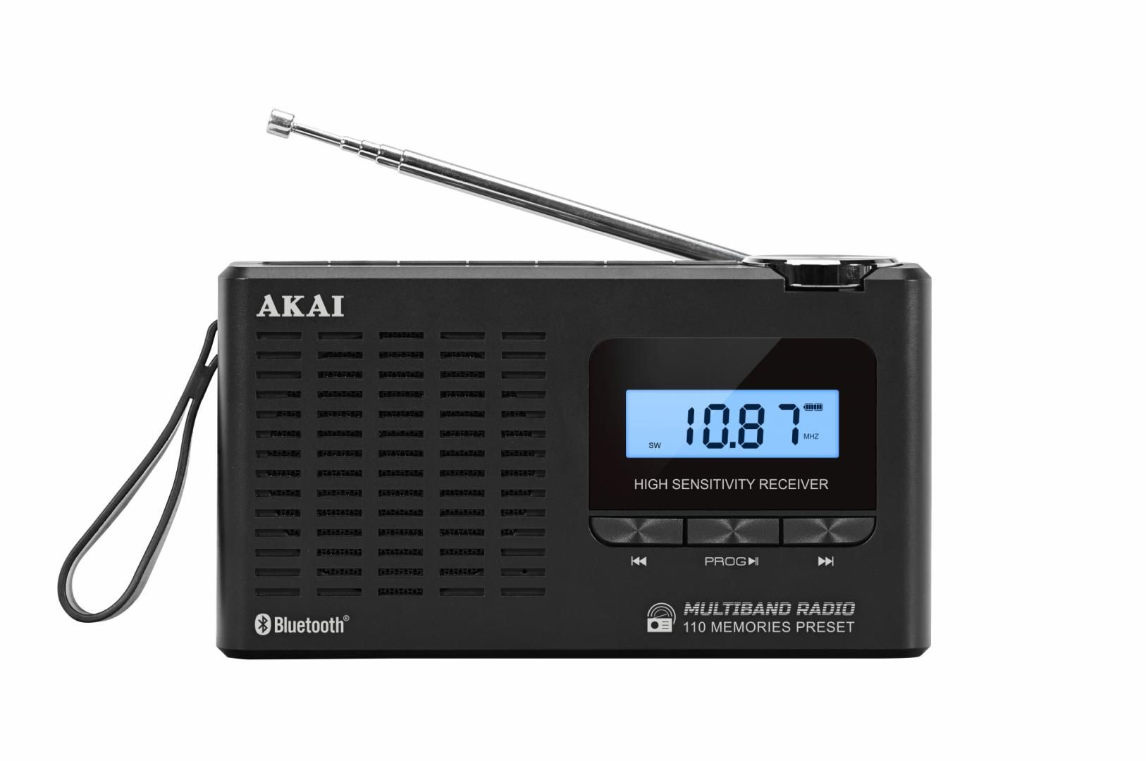 Radio cu ceas Akai APR-600 cu baterii 3x AAA, Bluetooth 5.0, Power max 0.8W, accesorii: curea de mana