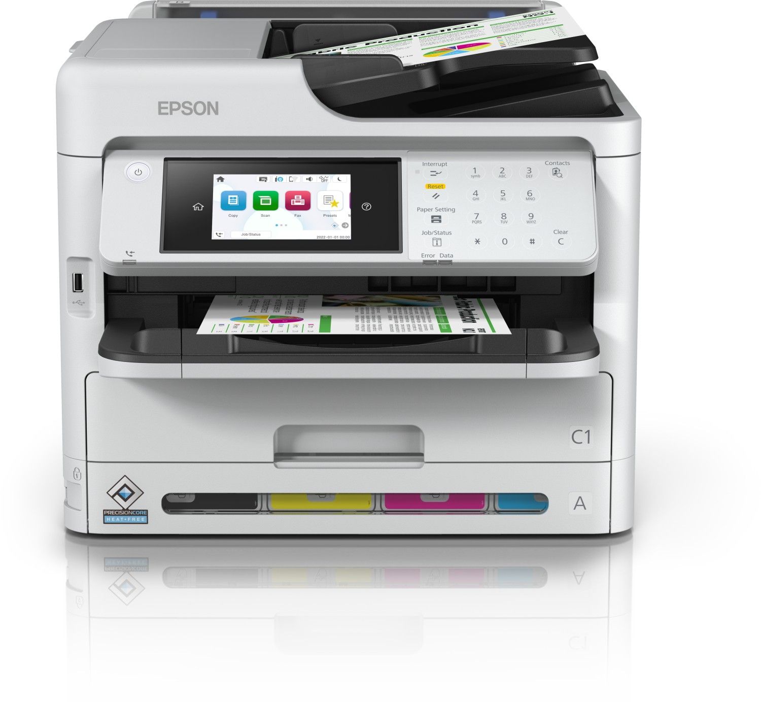 Imprimanta multifunctionala inkjet color Epson WF-C5890DWF, duplex, ADF, USB 2.0, Wi-Fi, 25 ppm negru, 25 ppm color