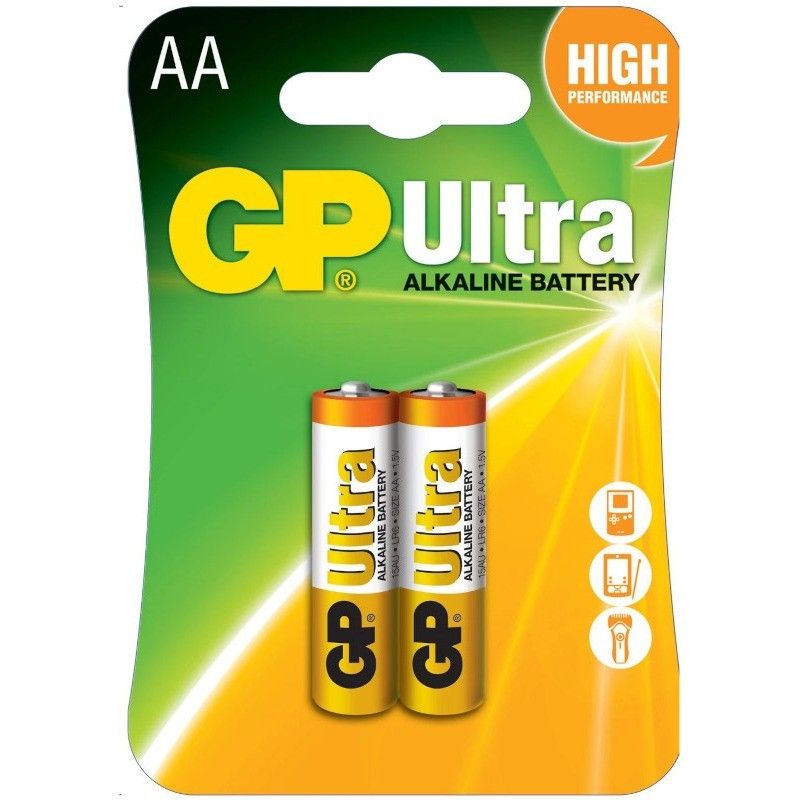 Baterie GP Batteries, Ultra+ Alcalina AA (LR6) 1.5V alcalina, blister 2 buc. 