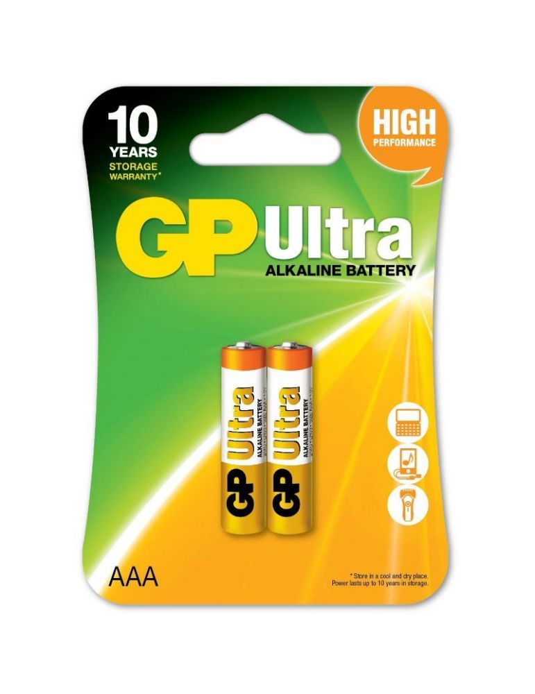 Baterie GP Batteries, Ultra+ Alcalina AAA (LR03) 1.5V alcalina, blister 2 buc. 
